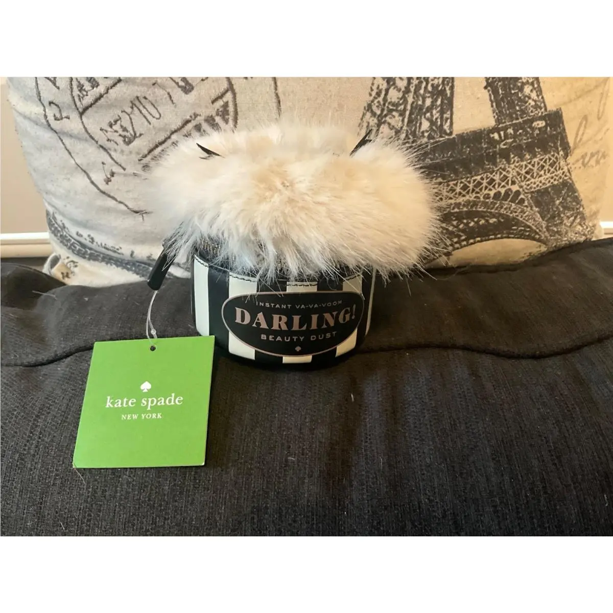 Kate Spade Collector`s Rare Darling VA VA Voom Coin Purse W Fur Top