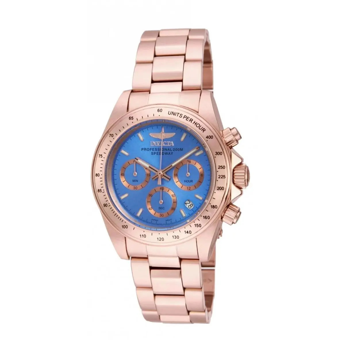 Invicta 16658 Quartz Watch Blue Dial Stainless Steel 39.5mm Women