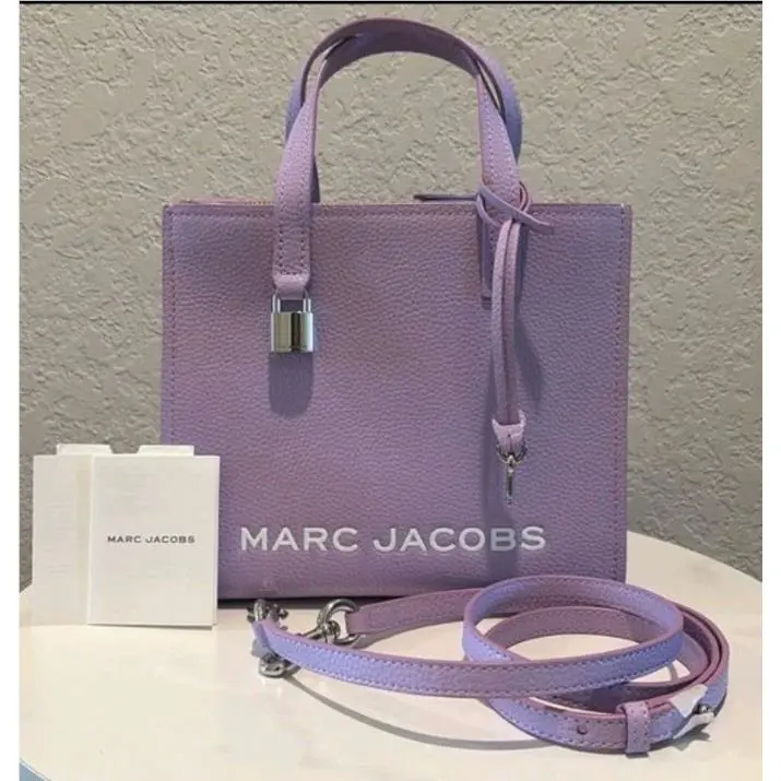 Marc Jacobs Mini Grind Pebbled Leather Satchel Crossbody In Wisteria