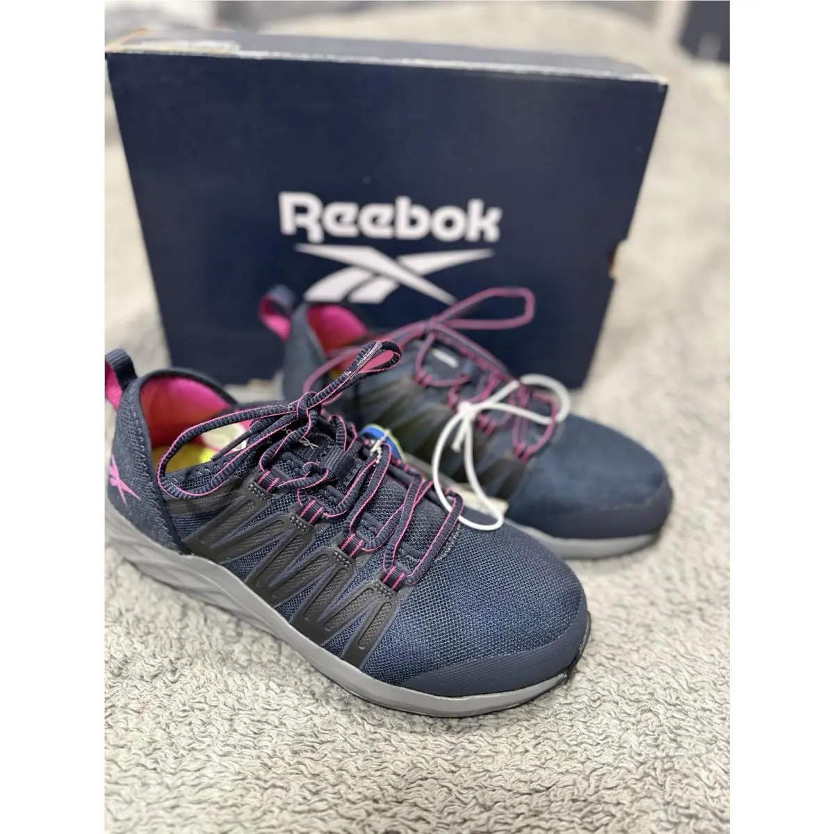 Reebok Work Astroride RB308 Women’s Size 7 Navy Purple Steel Toe Athletic Work