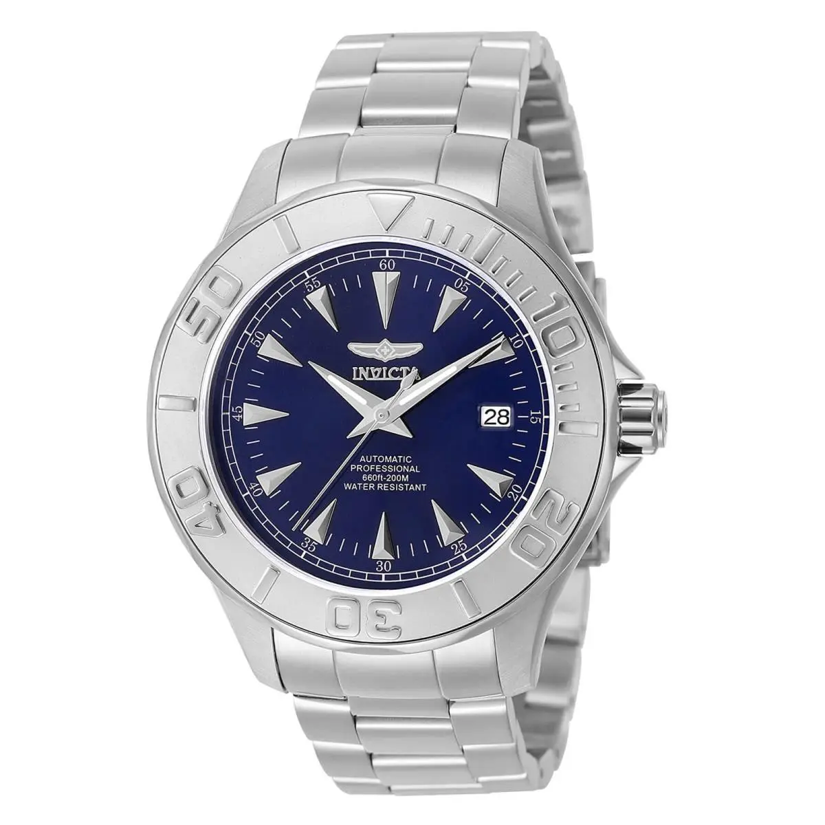 Invicta Men`s Watch Signature Ocean Ghost Iii Automatic Dive Blue Dial 7035 - Blue, Dial: Blue, Band: Silver