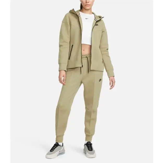 Nike clothing - Nike Sportswear Tech Fleece Windrunner Women`s Full-Zip Hoodie - FB8338-276 - Neutral Olive/Black 3