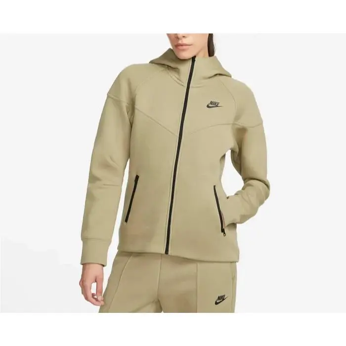 Nike clothing - Nike Sportswear Tech Fleece Windrunner Women`s Full-Zip Hoodie - FB8338-276 - Neutral Olive/Black 6