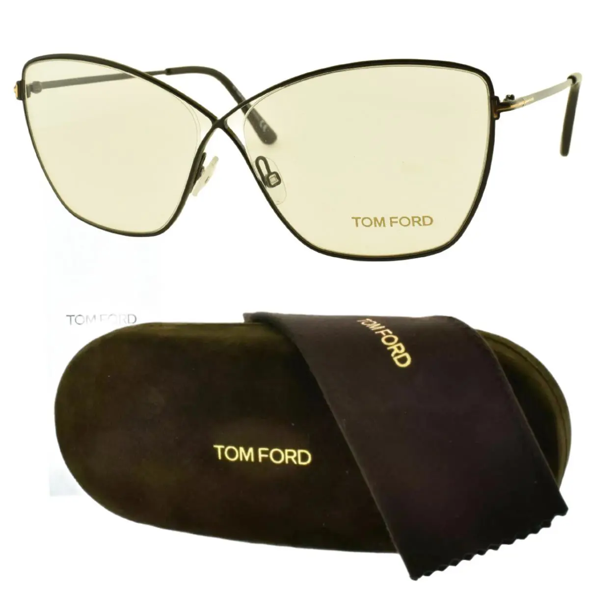 Tom Ford TF5518 001 57-13-140 Black Butterfly Full Rim Womens Optical Frame