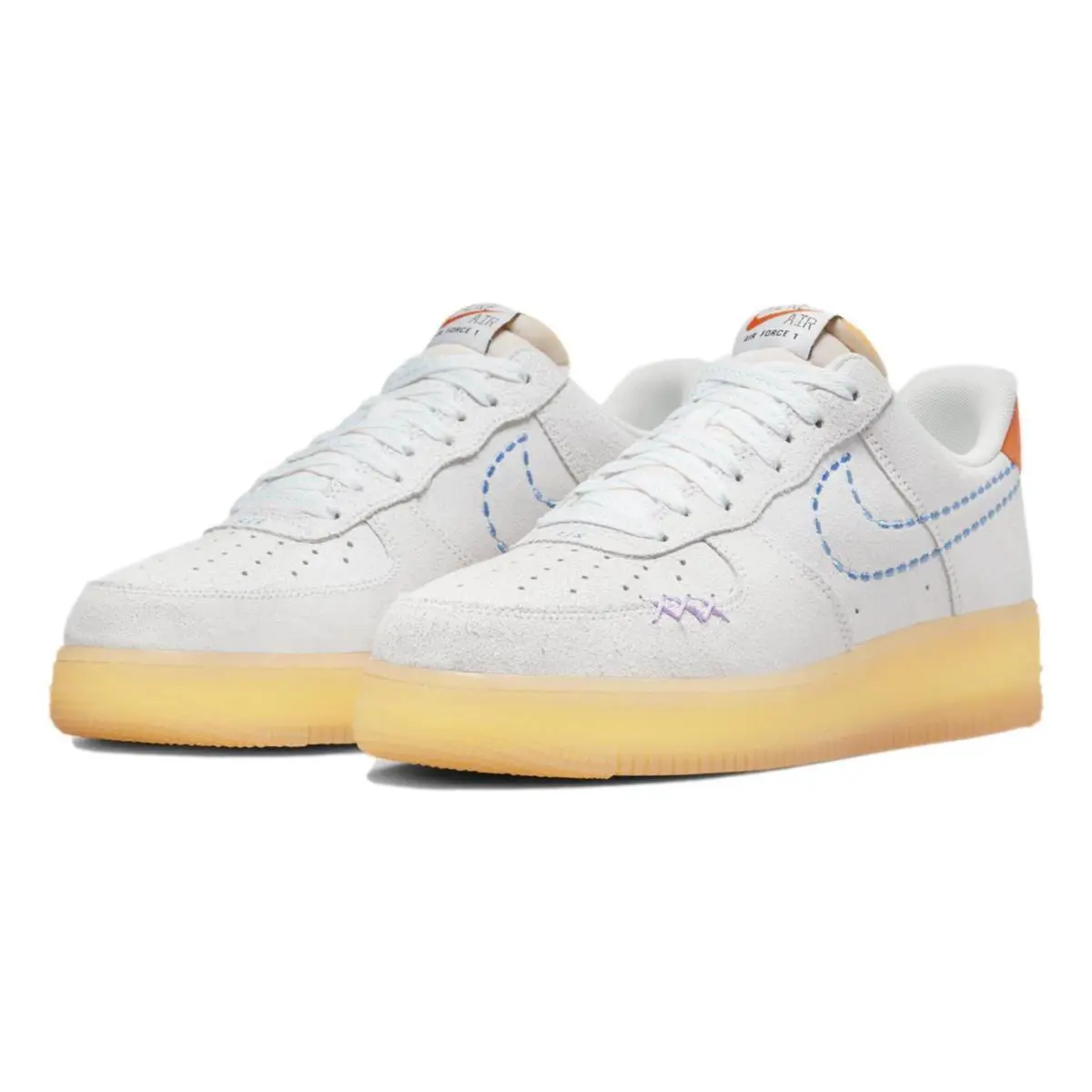 Nike Men`s Air Force 1 `07 Low LV8 `nike 101` Shoes Sneakers DX2344-100 - White/University Blue