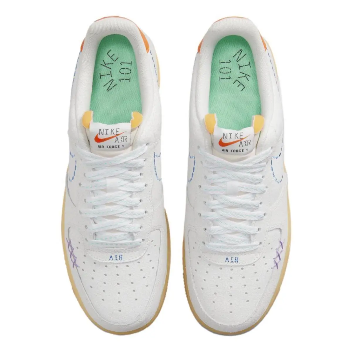 Nike shoes - Nike Air Force 1 `07 LV8 - DX2344-100 - White/University Blue 3