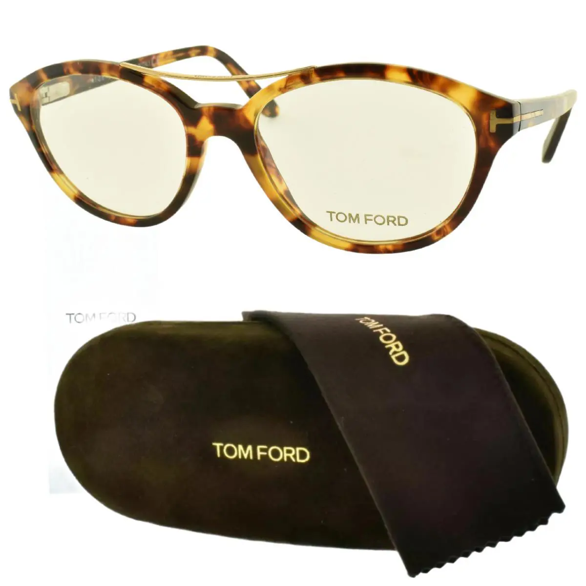 Tom Ford TF5412 056 Tortoise Aviator Full Rim Women Optical Frame Eyeglasses