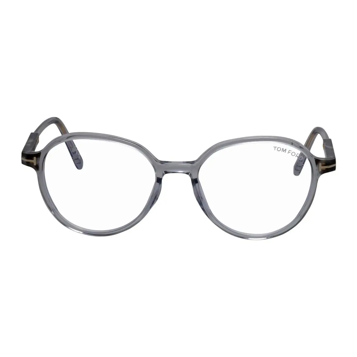 Tom Ford FT 5910-B 020 Transparent Grey Plastic Oval Eyeglasses 52mm