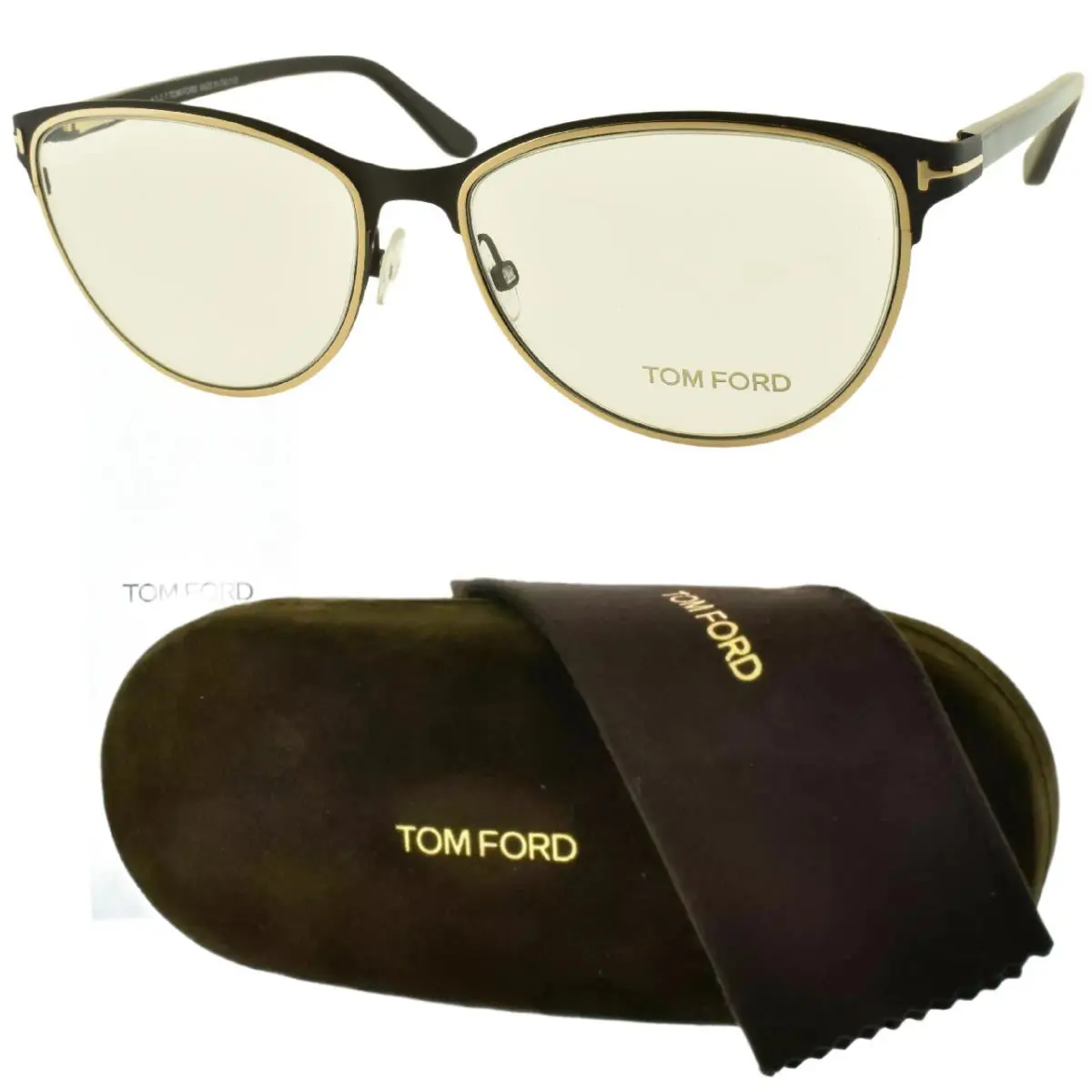 Tom Ford TF5420 005 54-16-135 Brown/gold Cat Eye Full Rim Womens Optical