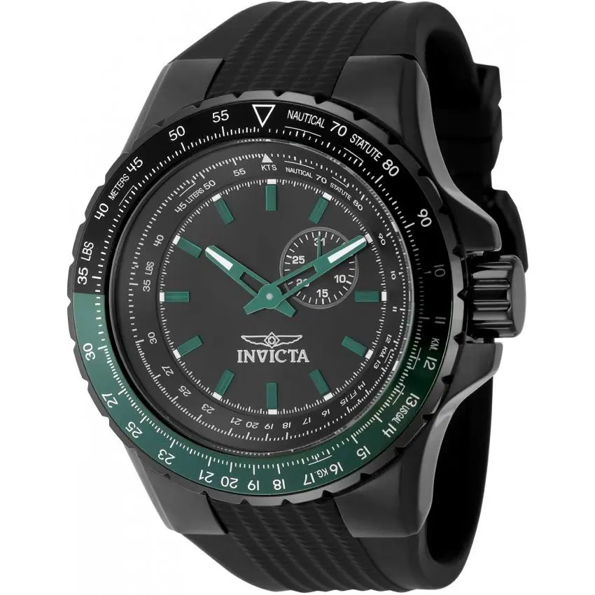 Aviator Quartz Black Dial Men`s Watch 49731 by Invicta