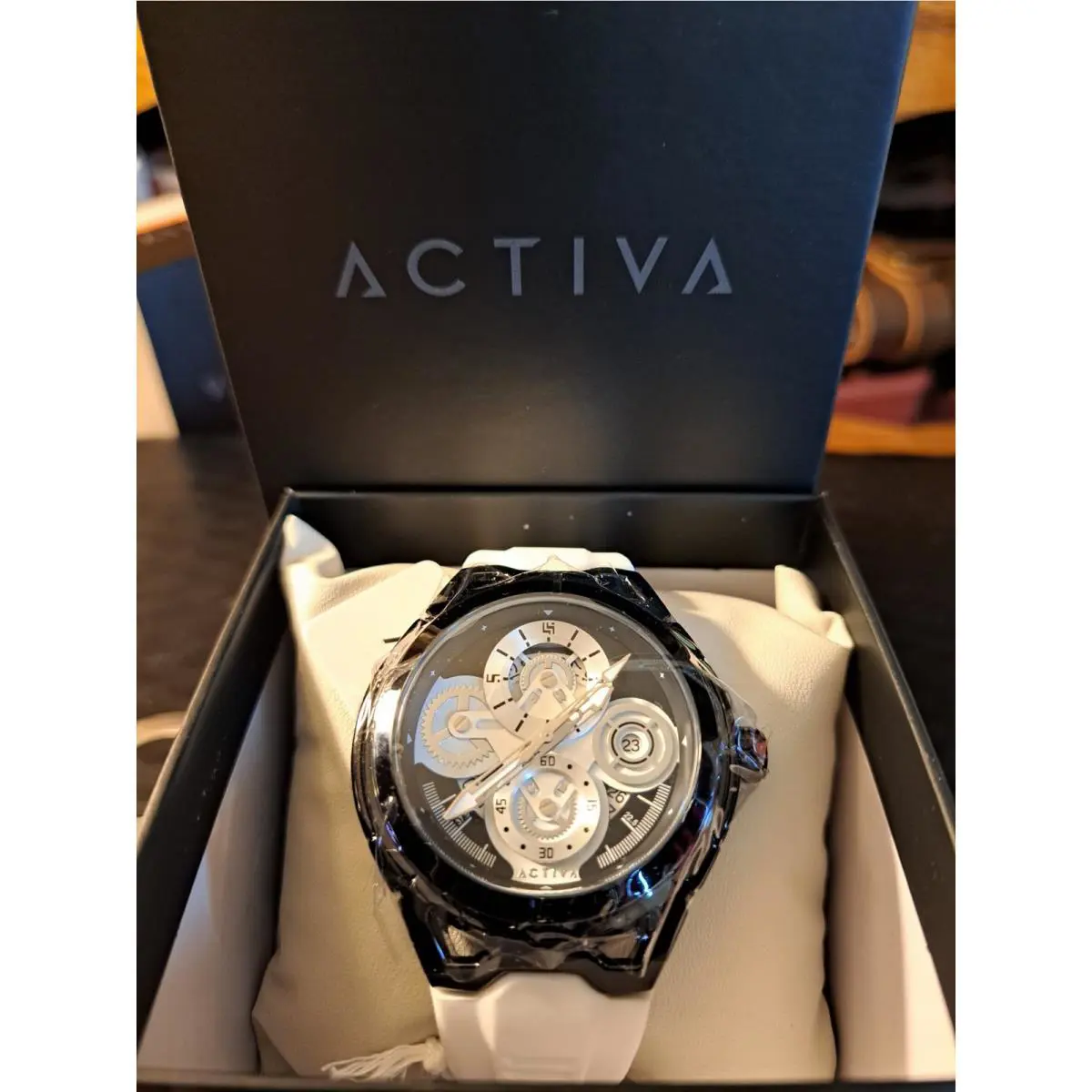 Activa x Invicta Men`s Watch 44mm Black White Band ACW9349-002