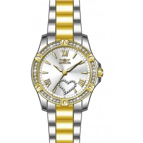 Angel Quartz Crystal Silver Dial Ladies Watch 49844 by Invicta