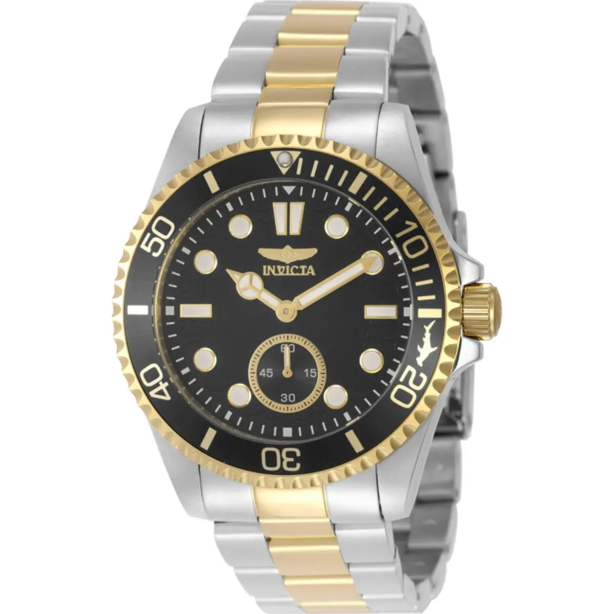 Men`s Watch Pro Diver Quartz Black Dial Two Tone Steel Bracelet 49426 by Invicta