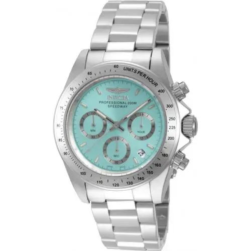 Invicta Speedway Chronograph Gmt Light Blue Dial Quartz Men`s Watch 49800