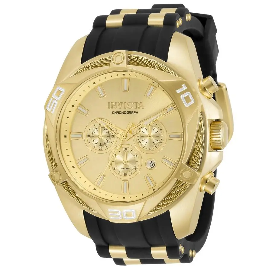 Invicta Bolt Chronograph Quartz Gold Dial Men`s Watch 34142