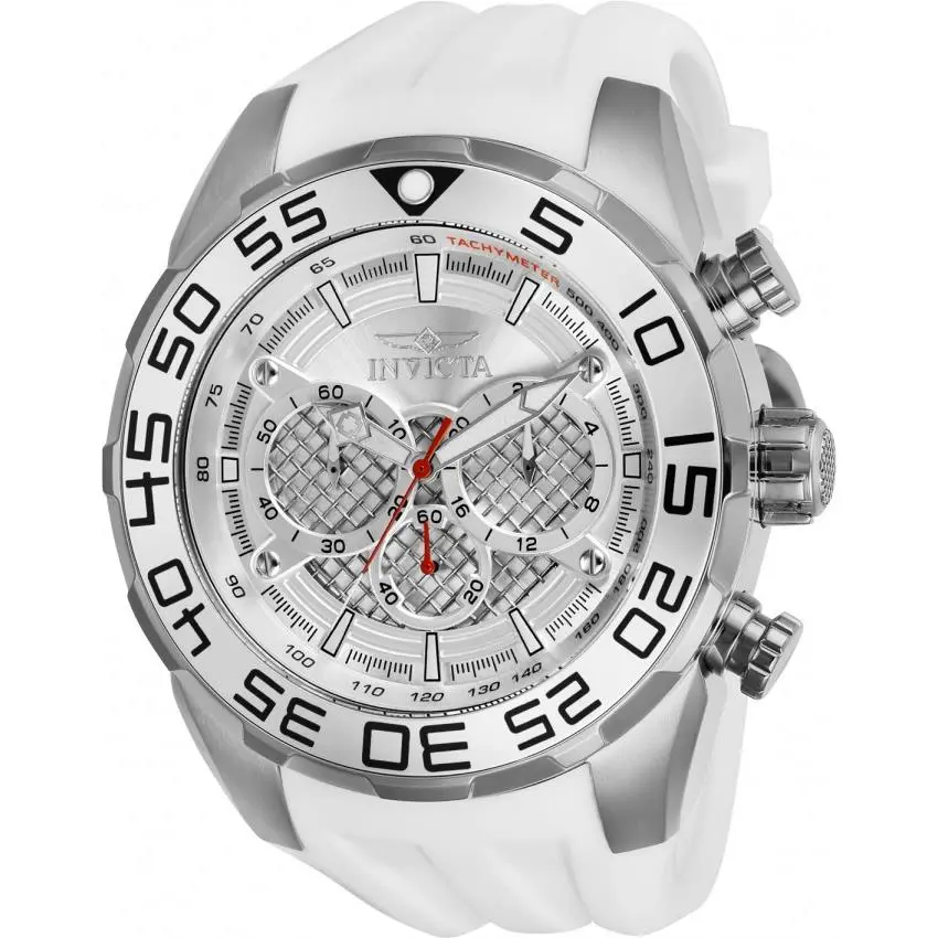 Invicta 26299 Men`s Speedway Quartz 50mm Stainless Steel Silicone White Watch