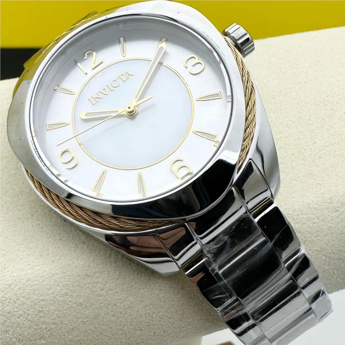Invicta Women`s Bolt Quartz White Silver Dial Watch Gold Wire Edition Watch