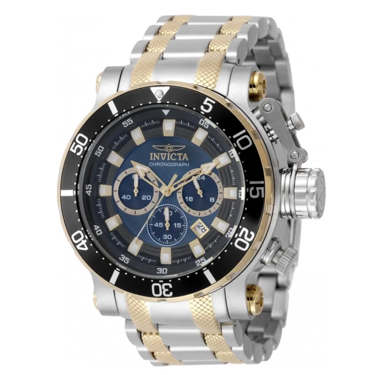 Coalition Forces Men`s 52mm Black Pearl Dial Two-tone Chrono Watch 49754 by Invicta