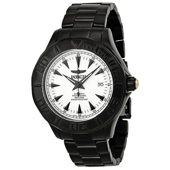Invicta Ocean Ghost Iii White Dial Black Ionic Men`s Watch 7113 - Black / White, Dial: White, Band: Black Ion-plated