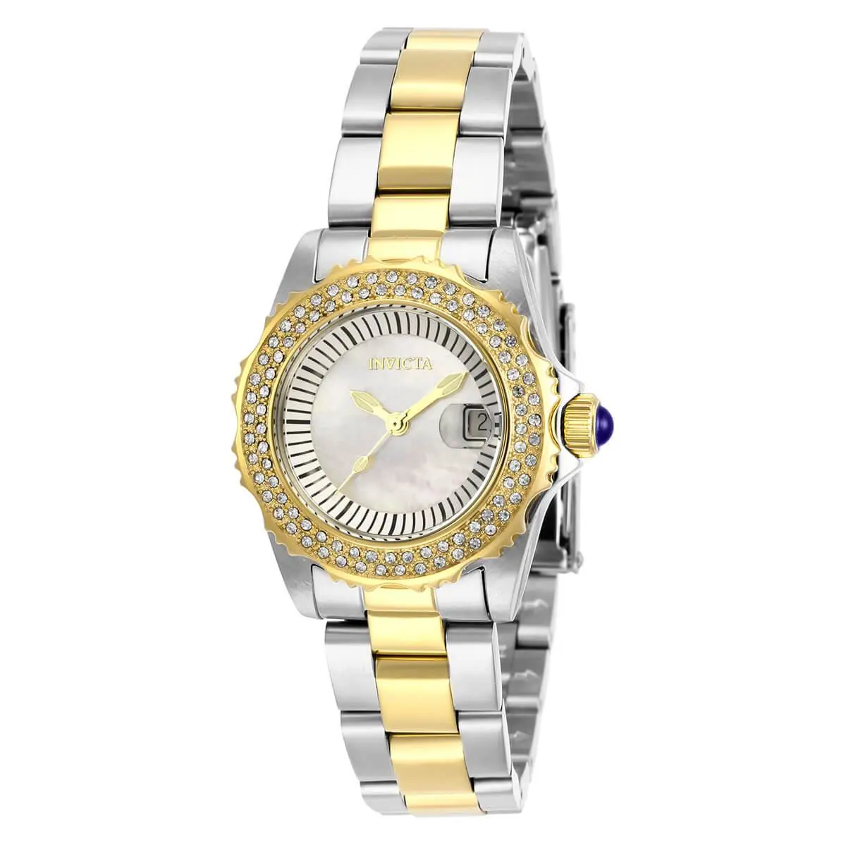 Invicta Women`s Bracelet Watch Angel Swiss Crystal Bezel Two Tone Bracelet 28443 - Dial: Mother of Pearl, White