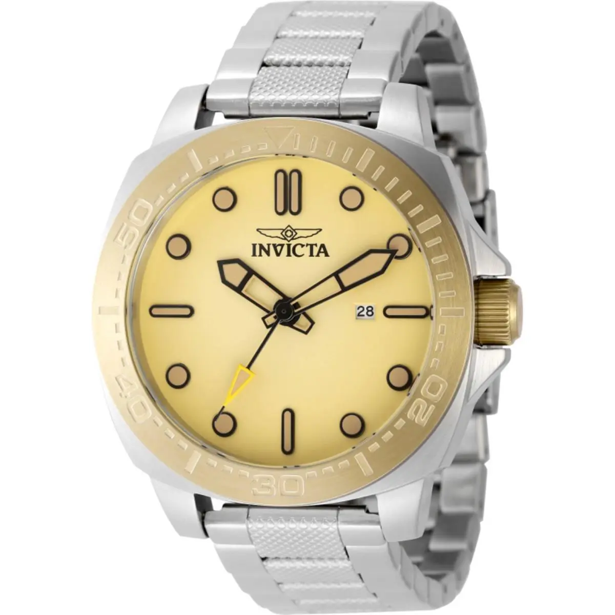 Invicta Men`s Watch Speedway Quartz Yellow Dial Stainless Steel Bracelet 49102 - Dial: Yellow, Band: Silver