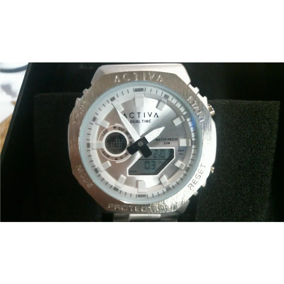Invicta Activa Dual Time Stainless Steel/ Silver Dial