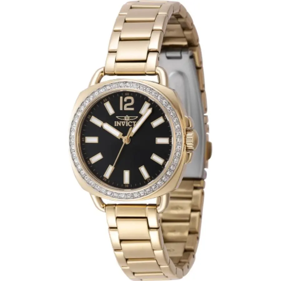 Invicta Wildflower Quartz Crystal Black Dial Ladies Watch 47328