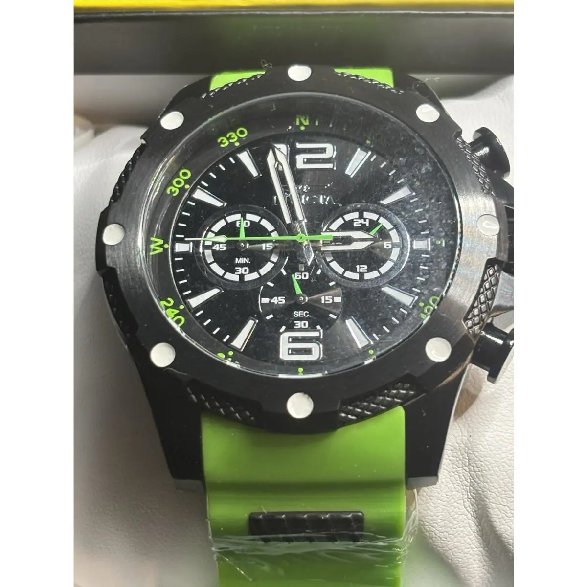 I-force Axis Men`s Watch - 50mm Black Green 42999 Reg Price by Invicta