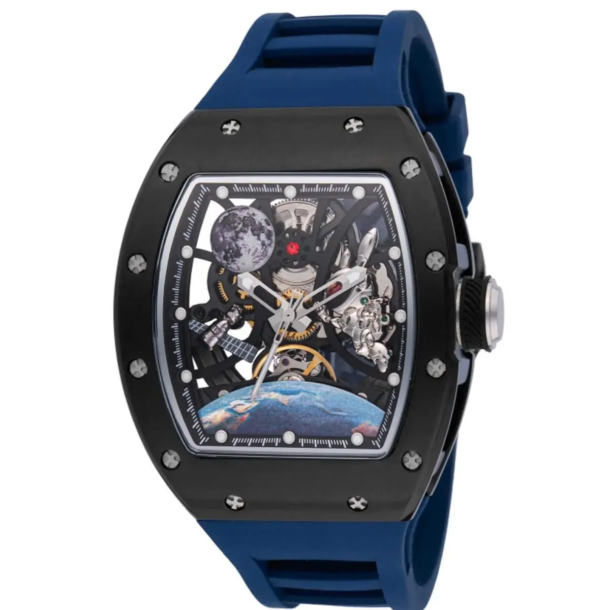 Invicta S1 Rally Interstellar Automatic Men`s Blue Skeleton Dial Watch 49009