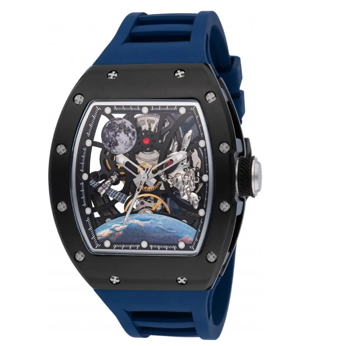 Invicta S1 Rally Interstellar Automatic Men`s Skeleton Dial Watch Blue 49009