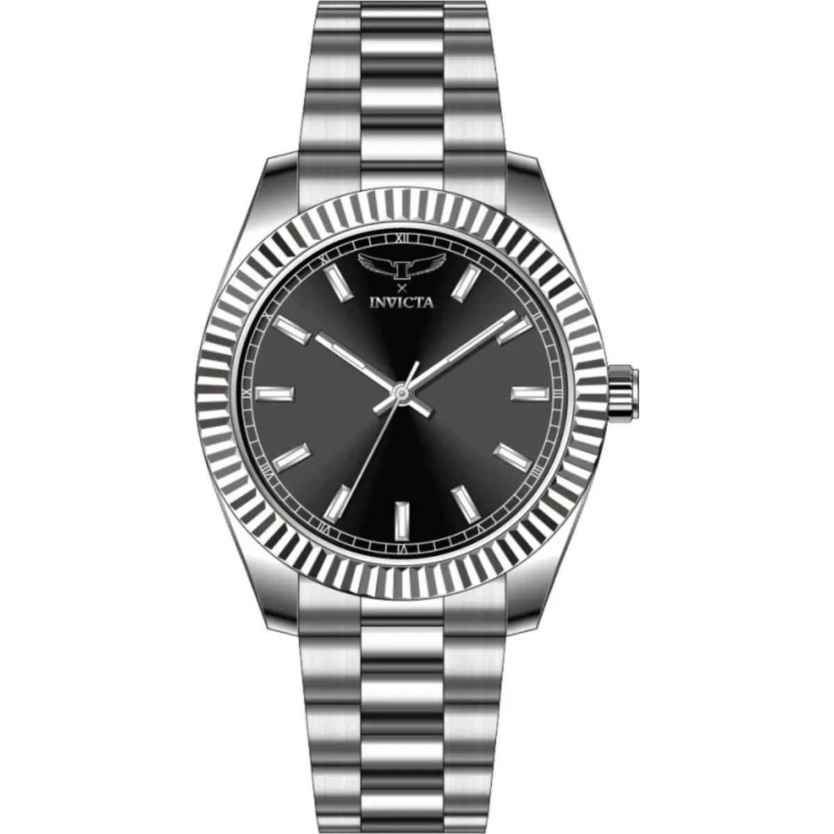 Invicta Men`s Watch Specialty I by Invicta Black Dial Steel Bracelet 69014