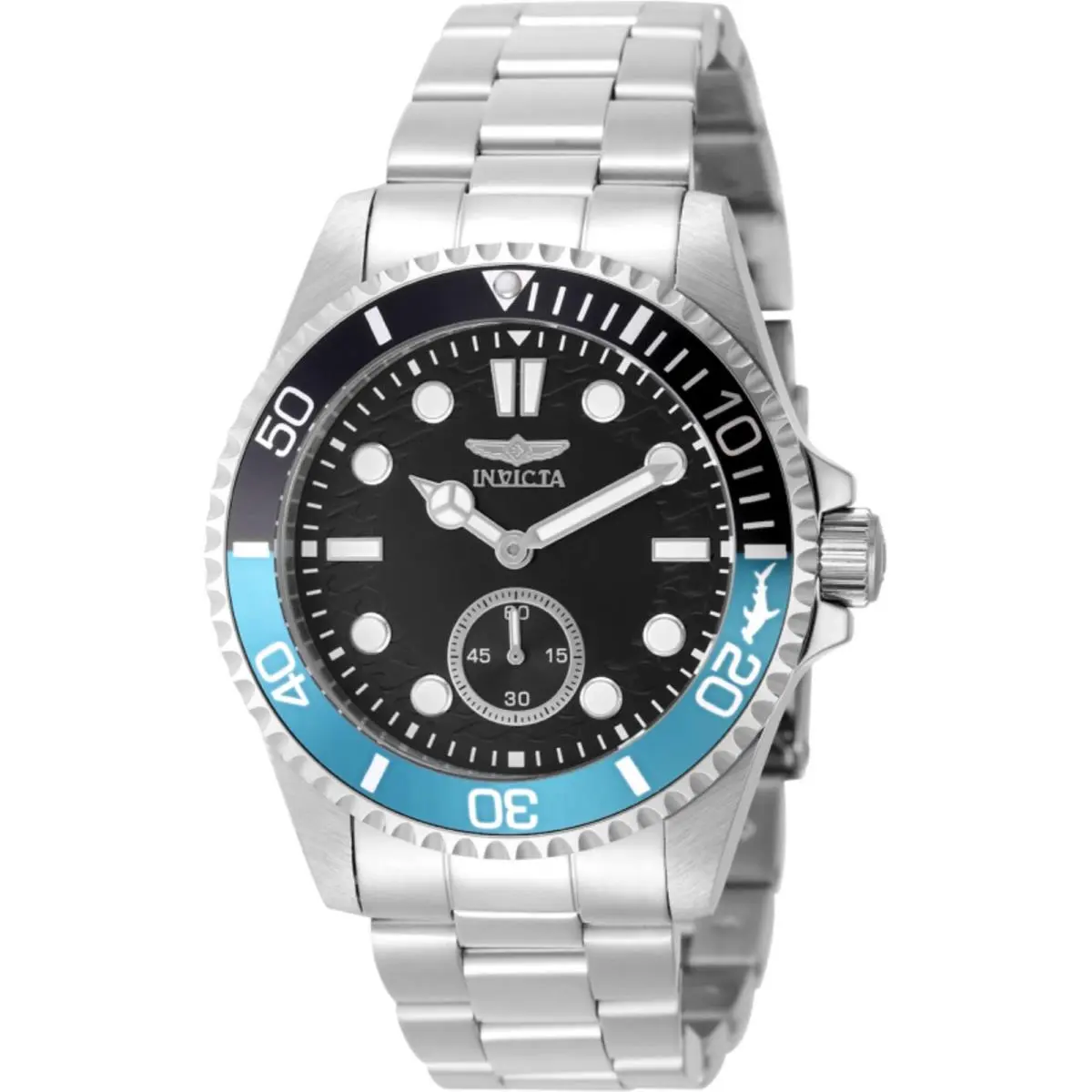 Invicta Men`s Watch Pro Diver Quartz Black Dial Stainless Steel Bracelet 49437 - Dial: Black, Band: Silver