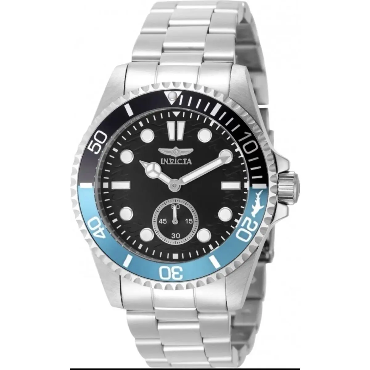 Invicta 49437 Pro Diver Quartz Black Dial Batman Bezel Watch Mens Watch - Dial: Black, Band: Silver-tone, Bezel: Silver-tone