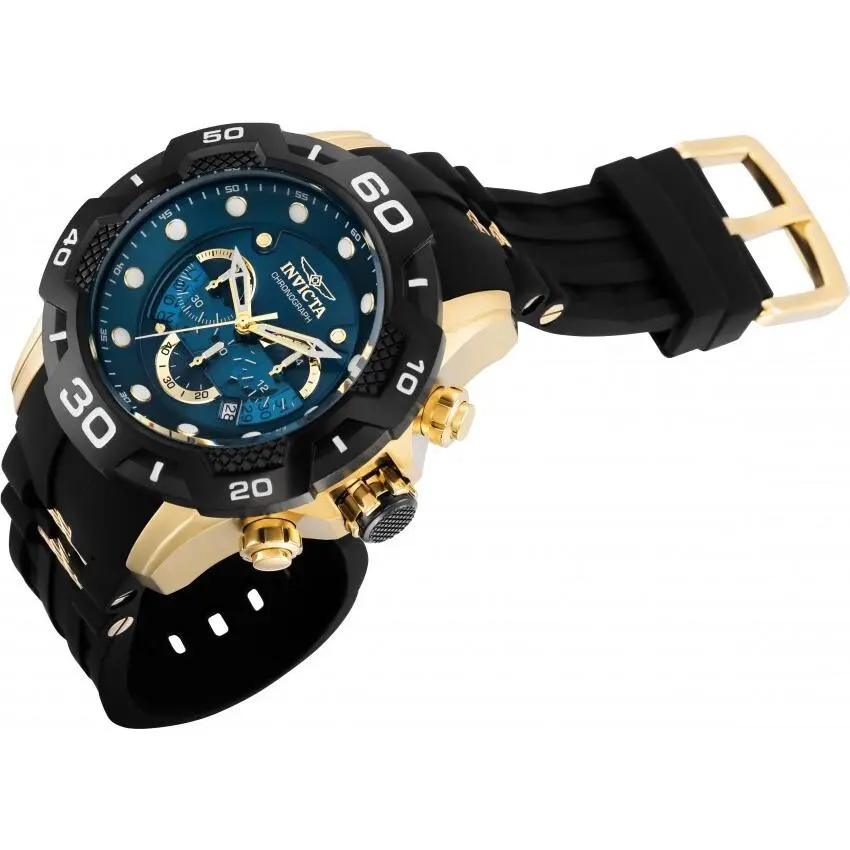 Invicta 36682 Speedway Gmt Chronograph Blue Dial w 1 Watch Dive Case