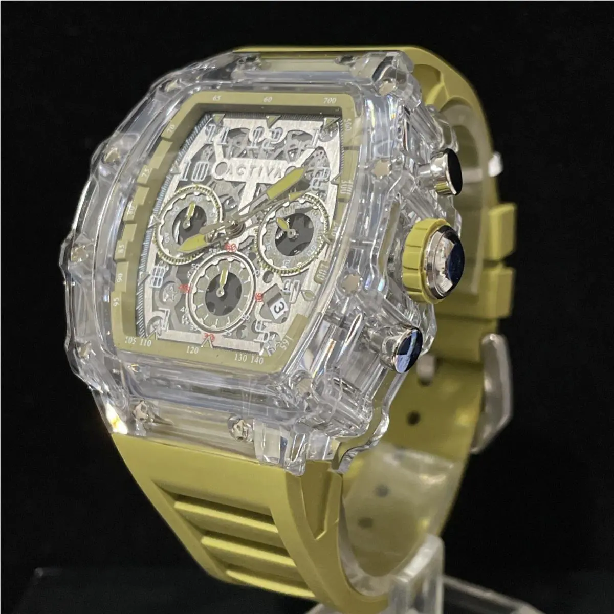 Activa x Invicta 44.3mm Men`s Watch Olive Green Clear Skeleton Dial ACW2305-009