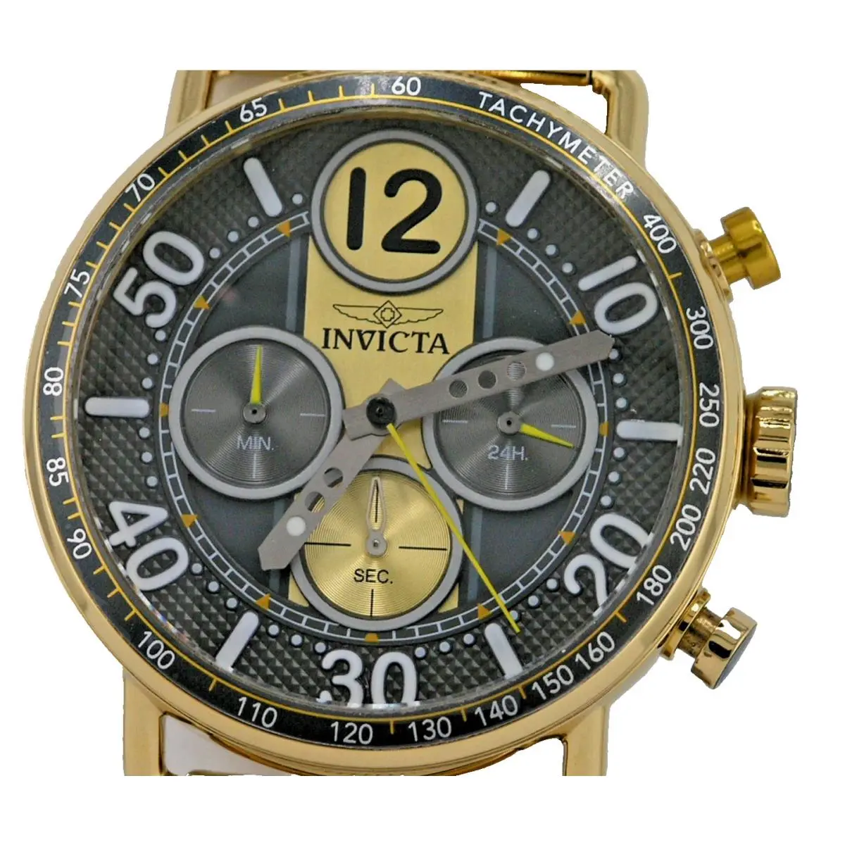 Invicta 69471 Speedway Racing Chronograph Watch Gold Steel Mesh Quartz 44MM