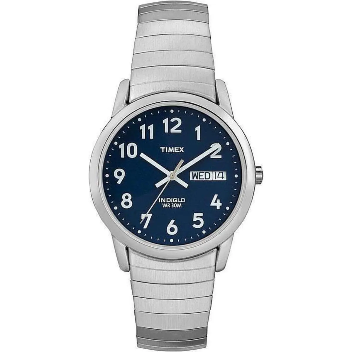 Timex T20031 Men`s Easy Reader Expansion Band Silver Watch