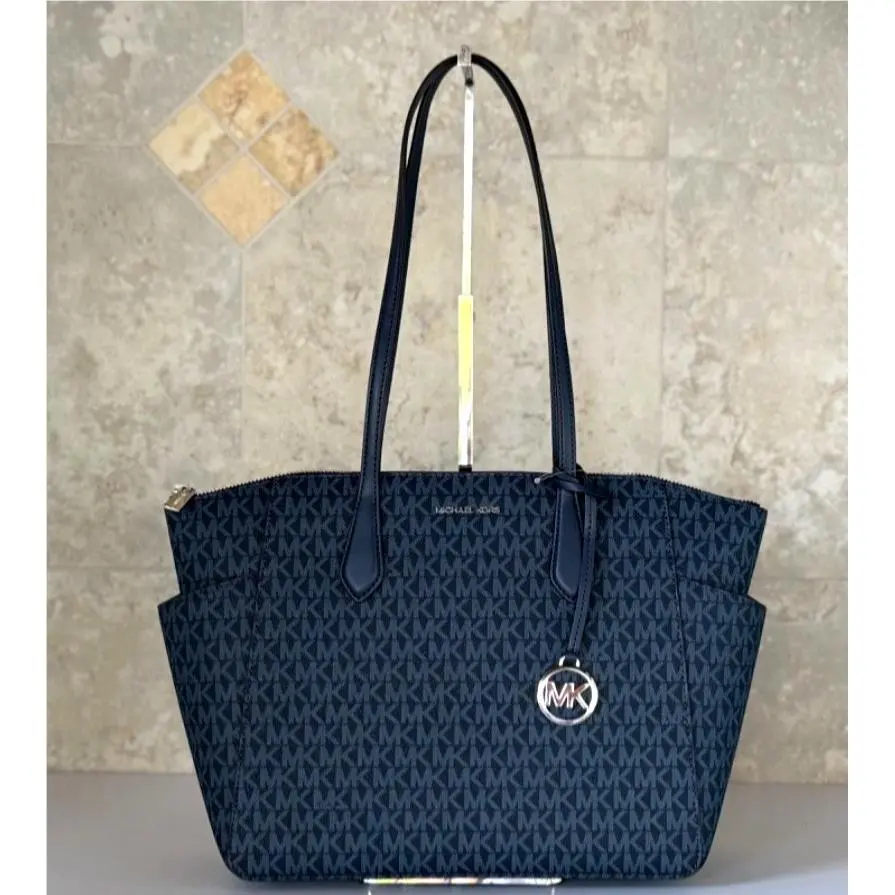 Marilyn Medium Top Zip Shoulder Tote Bag Purse MK Admiral by Michael Kors