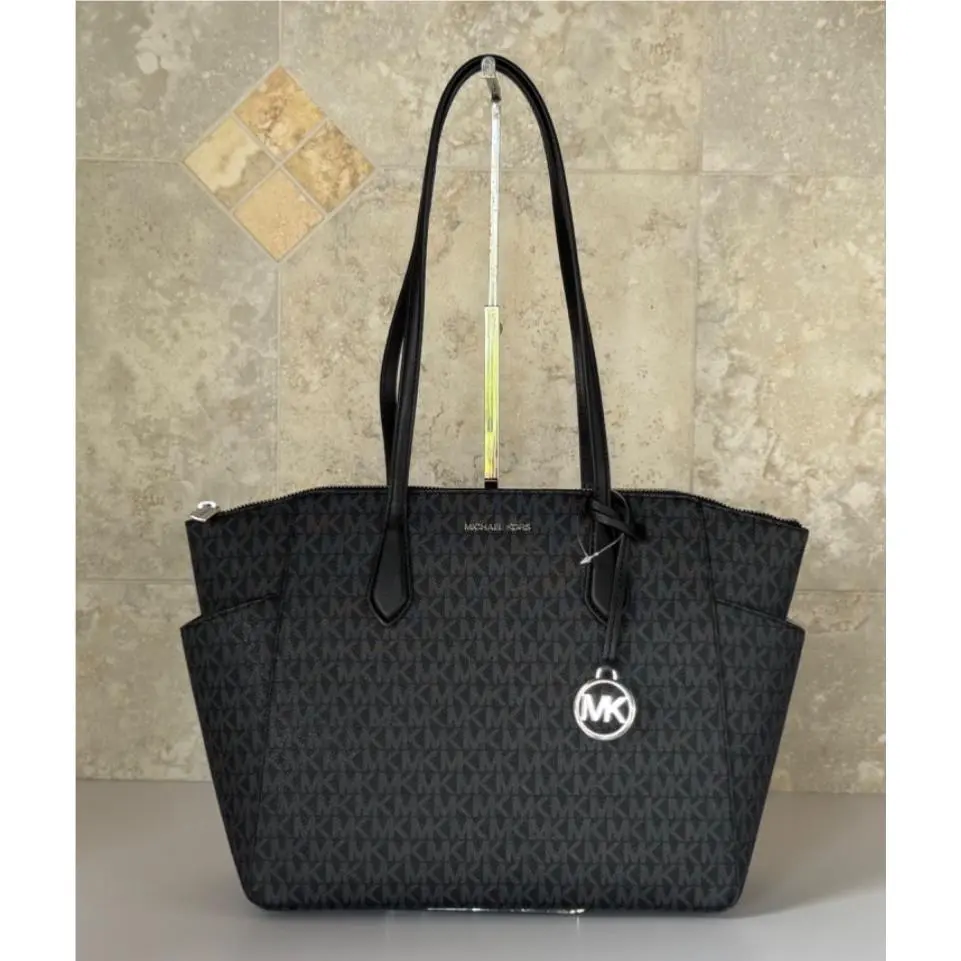 Marilyn Medium Top Zip Shoulder Tote Bag Purse MK Black by Michael Kors