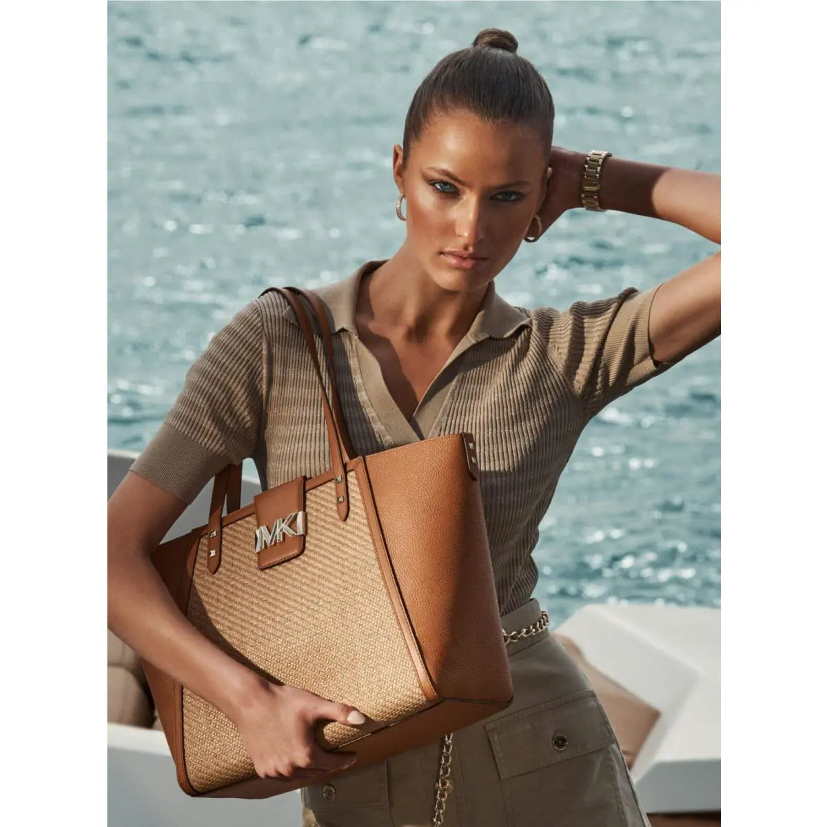 Michael Kors  bag  - MICHAEL MICHAEL KORS KARLIE - MICHAEL KARLIE - Handle/Strap: Brown or Black, Hardware: Gold, Exterior: Pebble