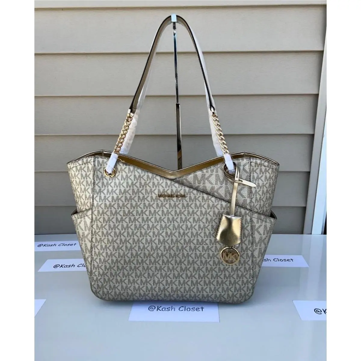 Purse Large Jet Set Xchain Shoulder Bag Pale Gold by Michael Kors
