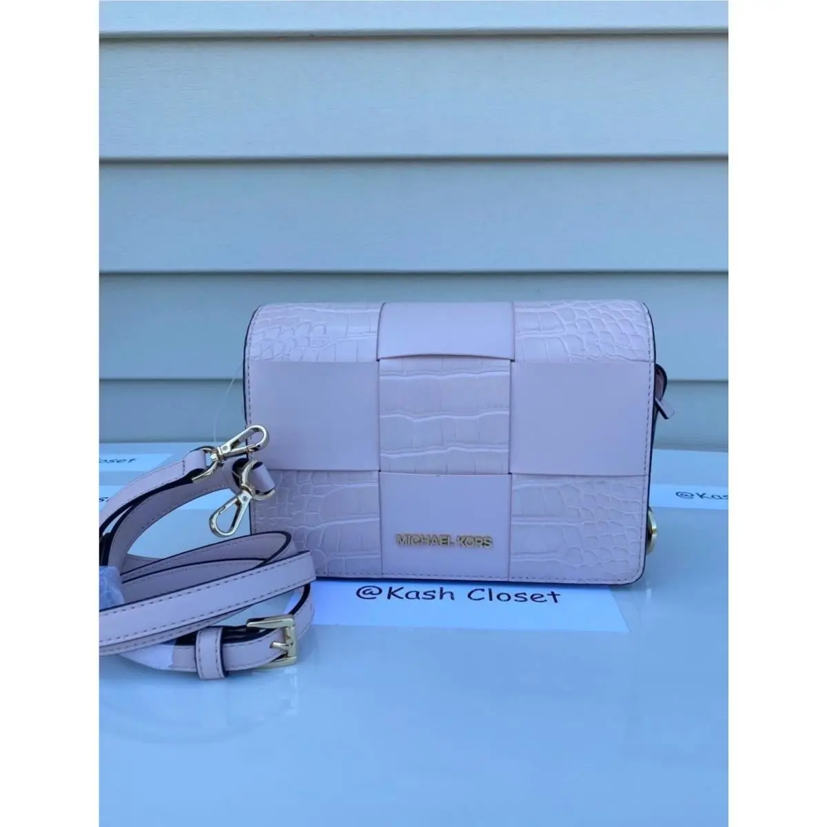 Crossbody Mercer Small Convertible Clutch Crossbody Purse Powderblush by Michael Kors