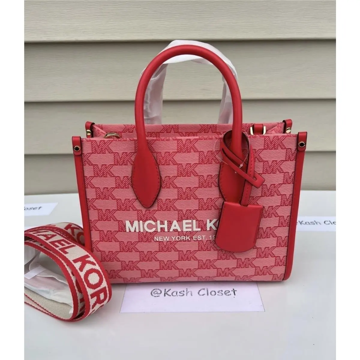 Tote Mirella Small Shopper Top Zip Handbag Crossbody Bag Grapefruit Multi by Michael Kors