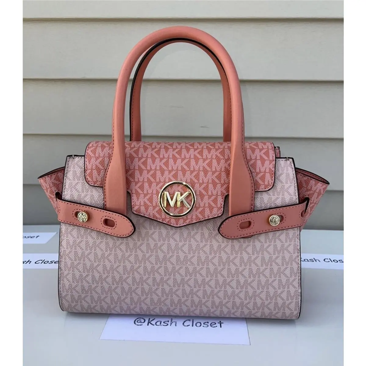 Satchel Bag Carmen Medium Flap Satchel Purse Sherbert Multi by Michael Kors