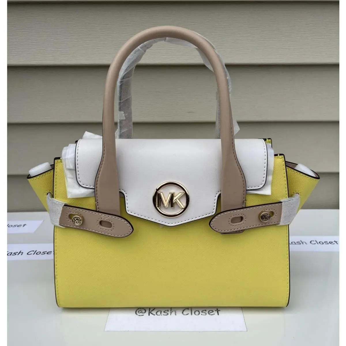 Satchel Bag Carmen Medium Flap Satchel Purse Sunshine Multi by Michael Kors