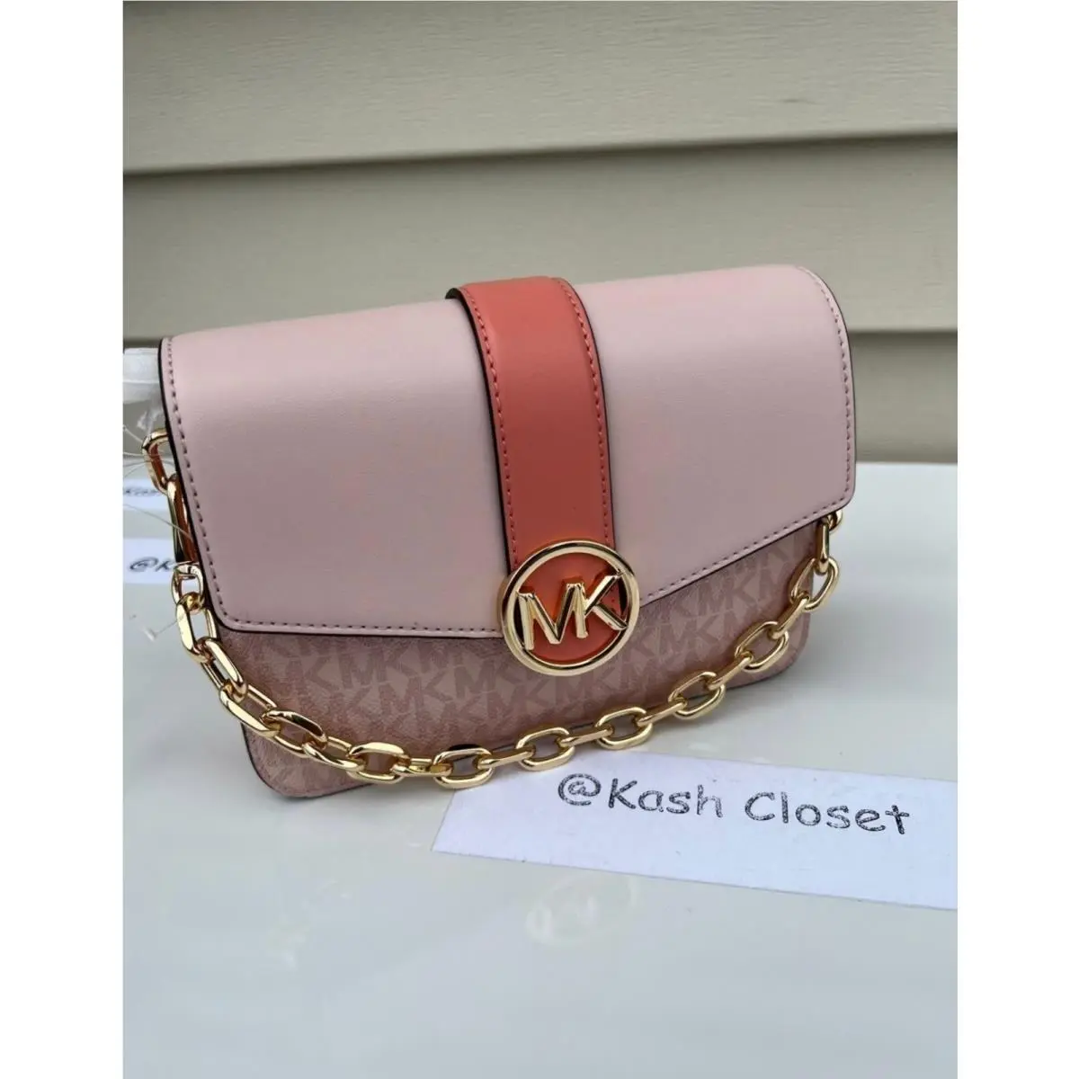 Crossbody Shoulder Bag Carmen Small Monogram Flap Purse Sherbert by Michael Kors
