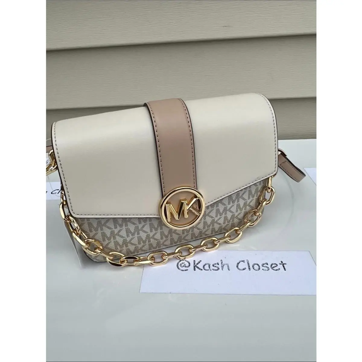 Michael Kors Crossbody Shoulder Bag Carmen Small Monogram Flap Purse