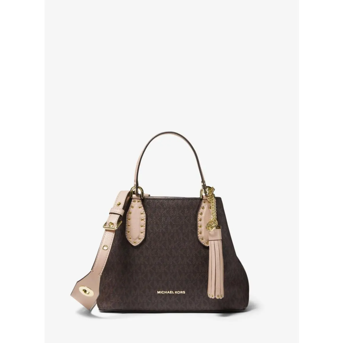 Brooklyn Small Satchel Crossbody/handbag Bucket 11 Colors Dust Bag Brown Logo/Soft Pink Gold-tone hardware by Michael Kors