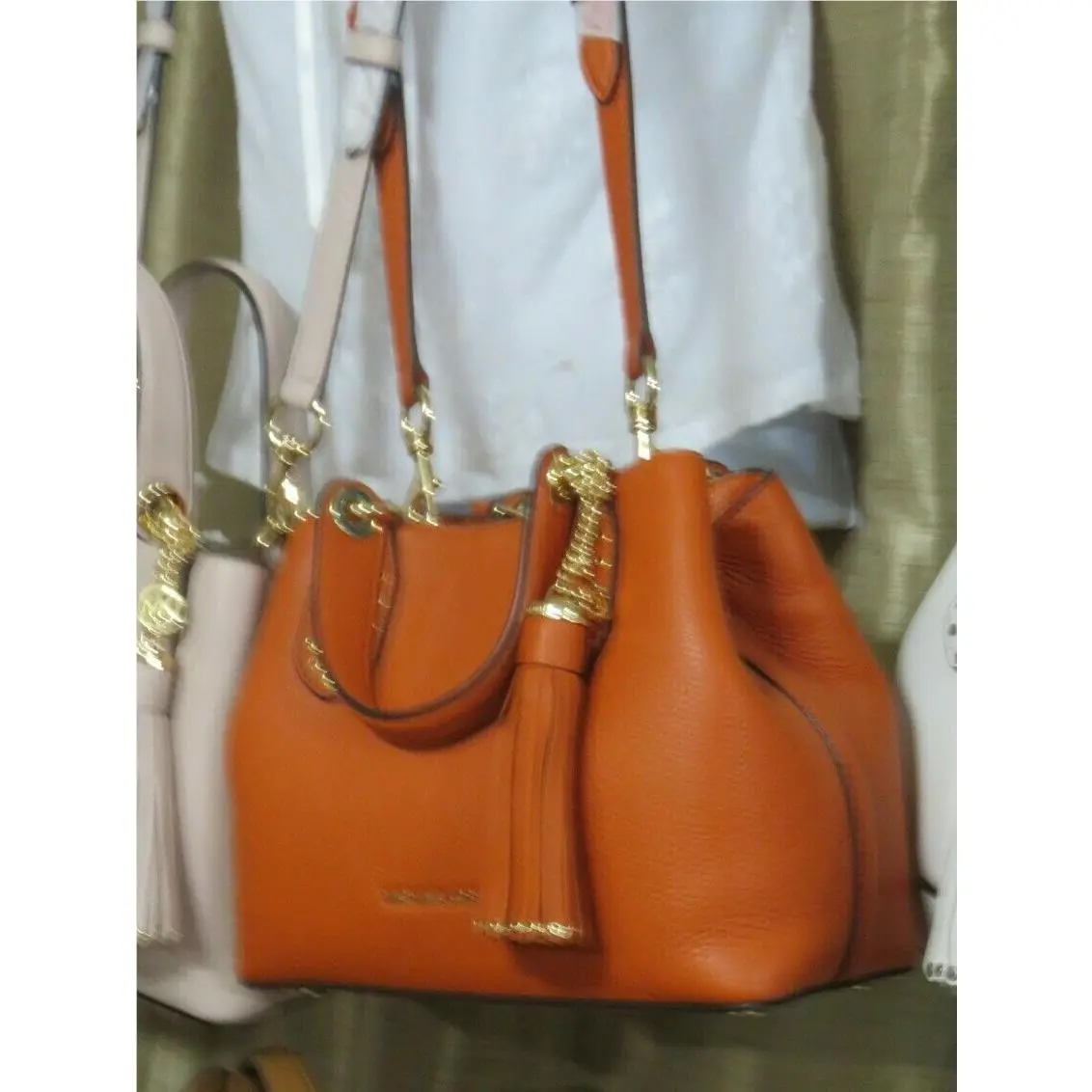 Brooklyn Small Satchel Crossbody/handbag Bucket 11 Colors Dust Bag Orange Bag Burnt Orange with Gold-tone hardware by Michael Kors