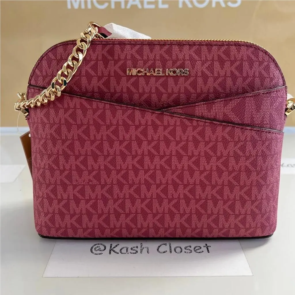 Dome Jet Set Travel Medium Xbody Bag Purse Berry by Michael Kors